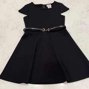 Kids Size 12 Blush by US Angels Black Formal Dress with Belt